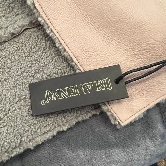 Blank NYC NEW Bonded Faux Shearling Moto Biker Jacket Size Small - Picture 9 of 12